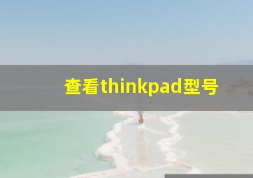 查看thinkpad型号