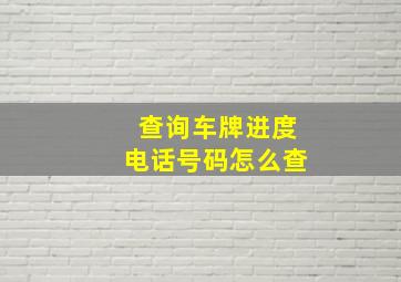 查询车牌进度电话号码怎么查