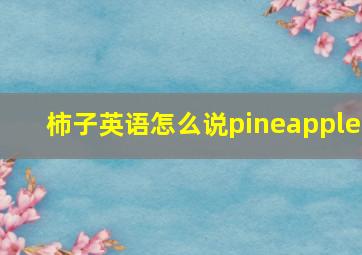 柿子英语怎么说pineapple