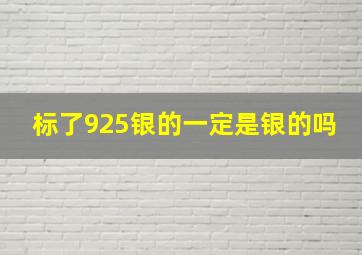 标了925银的一定是银的吗