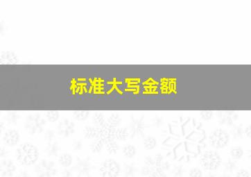 标准大写金额