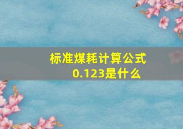 标准煤耗计算公式0.123是什么