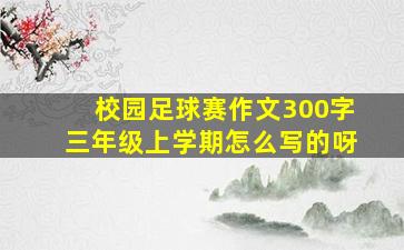 校园足球赛作文300字三年级上学期怎么写的呀