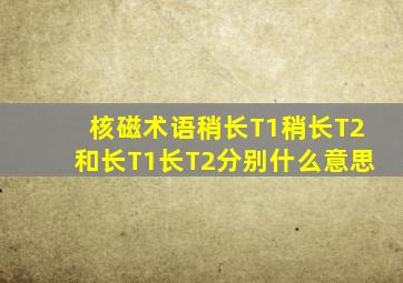 核磁术语稍长T1稍长T2和长T1长T2分别什么意思