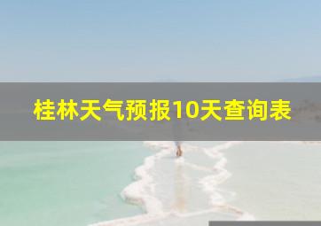 桂林天气预报10天查询表