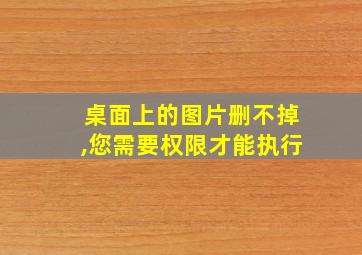 桌面上的图片删不掉,您需要权限才能执行