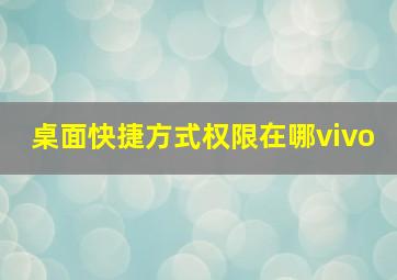 桌面快捷方式权限在哪vivo