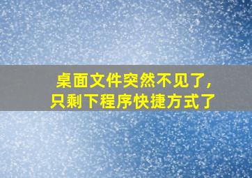 桌面文件突然不见了,只剩下程序快捷方式了