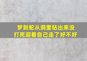 梦到蛇从洞里钻出来没打死迎着自己走了好不好