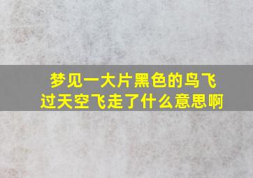 梦见一大片黑色的鸟飞过天空飞走了什么意思啊