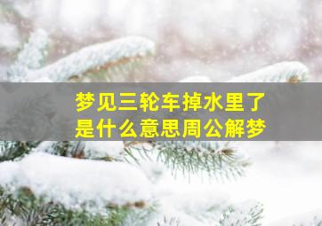 梦见三轮车掉水里了是什么意思周公解梦