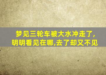 梦见三轮车被大水冲走了,明明看见在哪,去了却又不见