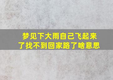 梦见下大雨自己飞起来了找不到回家路了啥意思