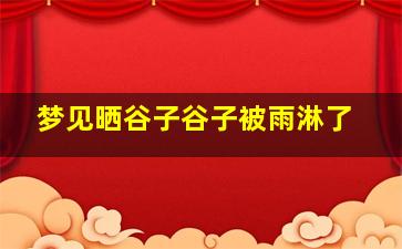 梦见晒谷子谷子被雨淋了