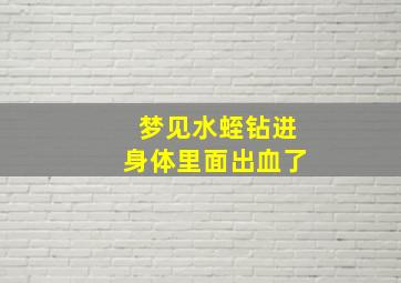 梦见水蛭钻进身体里面出血了