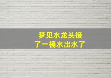 梦见水龙头接了一桶水出水了