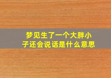 梦见生了一个大胖小子还会说话是什么意思