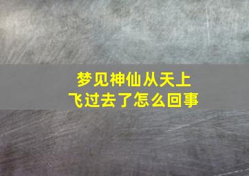 梦见神仙从天上飞过去了怎么回事