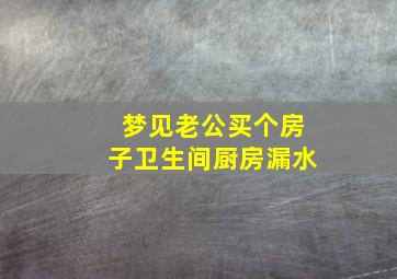 梦见老公买个房子卫生间厨房漏水