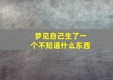 梦见自己生了一个不知道什么东西