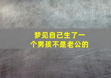 梦见自己生了一个男孩不是老公的