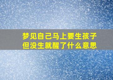 梦见自己马上要生孩子但没生就醒了什么意思