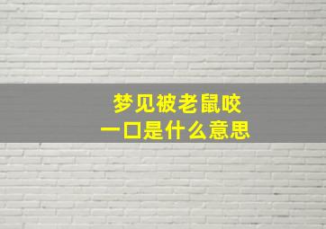 梦见被老鼠咬一口是什么意思