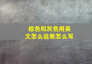 棕色和灰色用英文怎么说呢怎么写