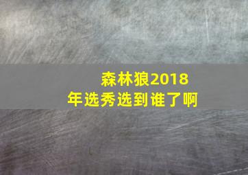 森林狼2018年选秀选到谁了啊