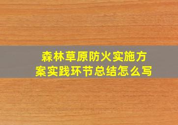 森林草原防火实施方案实践环节总结怎么写