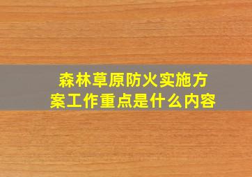 森林草原防火实施方案工作重点是什么内容