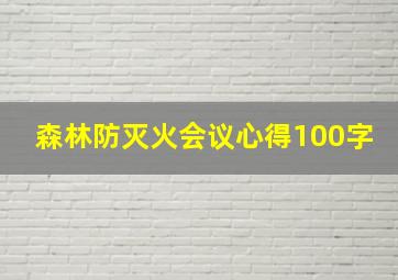 森林防灭火会议心得100字