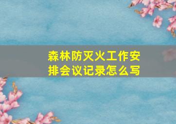 森林防灭火工作安排会议记录怎么写