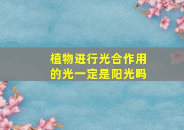 植物进行光合作用的光一定是阳光吗