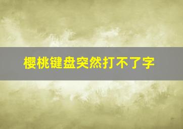 樱桃键盘突然打不了字