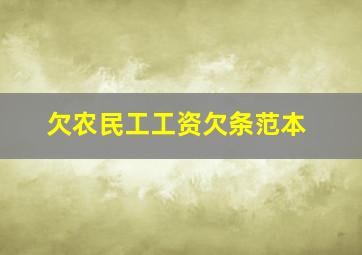 欠农民工工资欠条范本