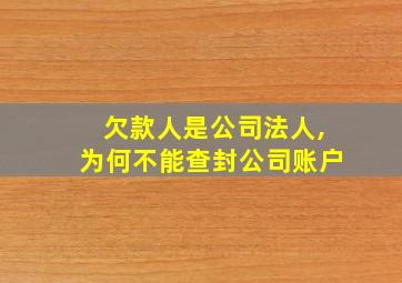 欠款人是公司法人,为何不能查封公司账户