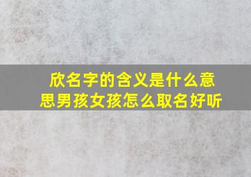 欣名字的含义是什么意思男孩女孩怎么取名好听