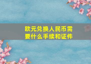 欧元兑换人民币需要什么手续和证件