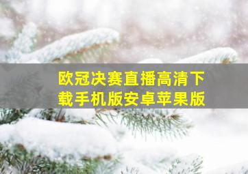 欧冠决赛直播高清下载手机版安卓苹果版