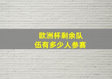 欧洲杯剩余队伍有多少人参赛