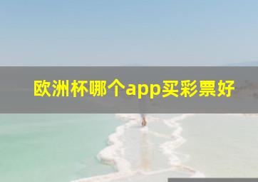 欧洲杯哪个app买彩票好