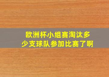 欧洲杯小组赛淘汰多少支球队参加比赛了啊