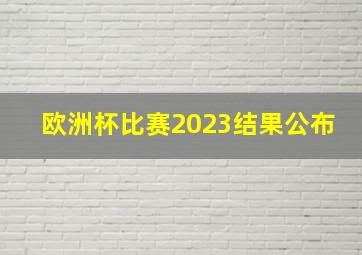 欧洲杯比赛2023结果公布