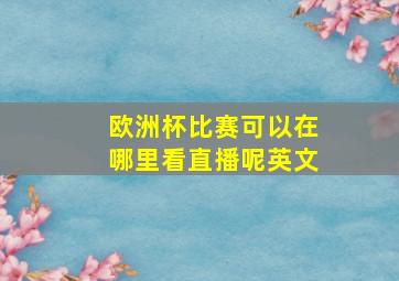 欧洲杯比赛可以在哪里看直播呢英文