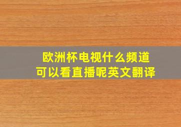 欧洲杯电视什么频道可以看直播呢英文翻译