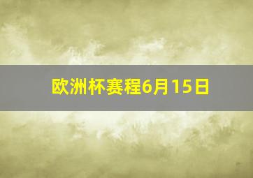 欧洲杯赛程6月15日