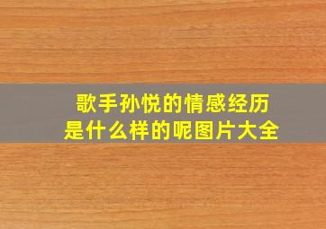 歌手孙悦的情感经历是什么样的呢图片大全