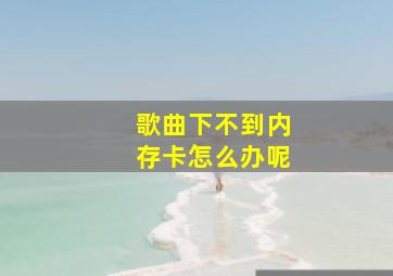 歌曲下不到内存卡怎么办呢