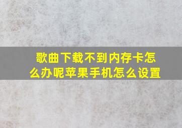 歌曲下载不到内存卡怎么办呢苹果手机怎么设置